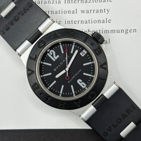 Bulgari Aluminium Diagono AL32TA 32mm Avec Papier Aluminium en bon état Clogen258