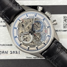 Zenith El Primero Full Open Chronomaster Very Good Condition Whit Card Steel clogen389