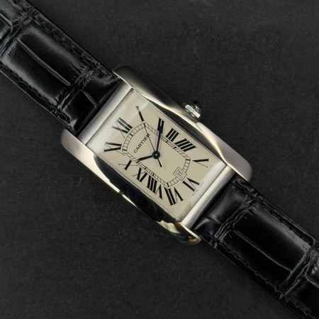 Cartier Tank Américaine 1741 26mm With Paper Mint Condition White Gold 10HKLug