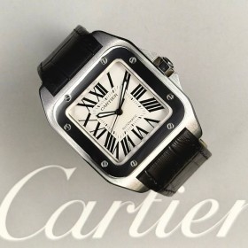 Cartier Santos 100 Xl 2656 38mm With Paper Mint Condition Stahl Steel 18HKAP