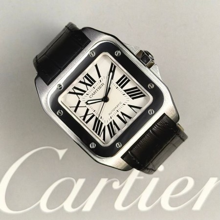 Cartier Santos 100 Xl 2656 38mm With Paper Mint Condition Stahl Steel 18HKAP