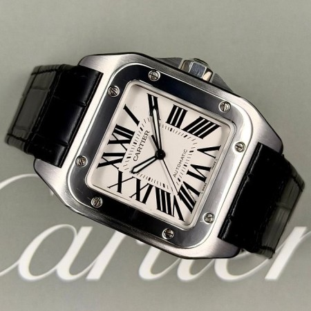 Cartier Santos 100 Xl 2656 38mm With Paper Mint Condition Stahl Steel 135HKJun