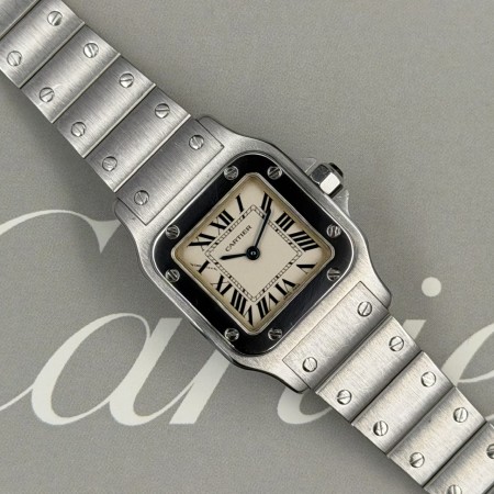 Cartier Santos Galbée 1565 24mm With Paper Mint Condition Stahl Steel 35HKLug