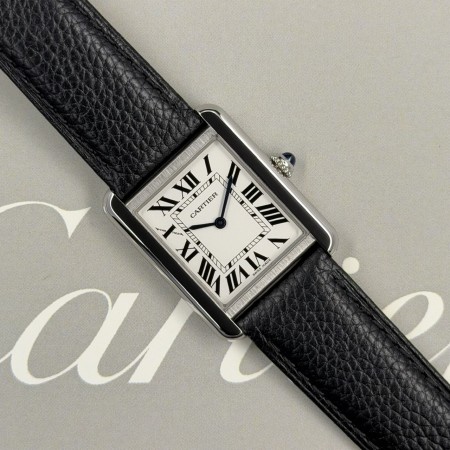 Cartier Tank Solo 3170 W5200005 24mm With Paper Mint Condition Stahl Steel 83HKLug