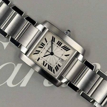 copy of Cartier Tank Française 2302 28mm Medium Size Full set Mint condition Cl334OttAtt
