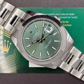 Rolex Datejust 41mm Green 126300 With New Card Mint condition stahl steel BluSet38