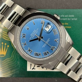 Rolex Datejust 41mm Blu Roman 126300 With New Card Mint condition stahl steel BluSet32
