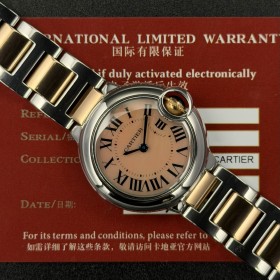 Cartier Ballon Bleu 3009 W6920034 With Card Very Good Condition Steel&RedGold 54HKLug