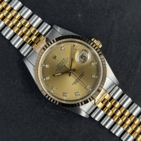 Rolex Datejust Diamond Dial 16233 36mm Very Good Condition Steel&Gold 327CLSETT
