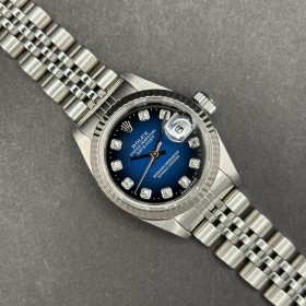 Rolex Lady-Datejust 26mm 69174G Blue Vignette Diamond Dial Very Good condition 153CLS