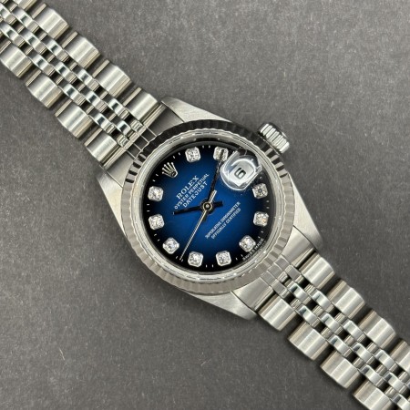 Rolex Lady-Datejust 26mm 69174G Blue Vignette Diamond Dial Very Good condition 153CLS