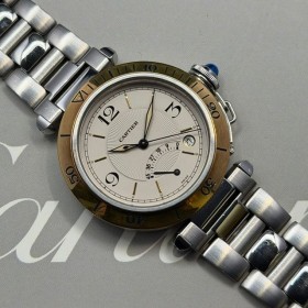 Cartier Pasha 1033 38mm With Paper Very Good Condition Gold&Steel 72CLSETT
