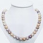 Biwa multicolore collier de perles fil mesures de 11 à 13 mm longueur 42 cm