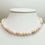 Biwa multicolore perle collier fil taille de 8.5-9mm longueur 42 cm