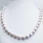 Necklace strand pink BI PERLE Oval beads size from 11 to 12 mm length 40 cm