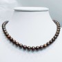 Strand necklace beads BIWA BROWN size from 6 to 6.5 mm length 40cm
