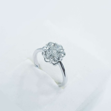 BAGUE EN OR BLANC 18kt avec un Total DE DIAMANTS de 0,50 ct-Modèle (MAGIC)