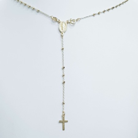 Pendant rosary in 925 Silver Rhodium yellow
