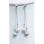 Boucles d'oreilles en argent rhodié blanc et perles-Saint Valentin Noël Pâques