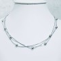 COLLIER avec boules d'ARGENT RHODIZÉ EN OR BLANC