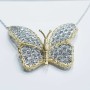 Collana FARFALLA in Oro 18 kt Bianco e Giallo Alta Manifattura Italiana