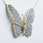 Collier papillon en or blanc et jaune 18 carats Haute fabrication italienne