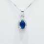 Oval pendant in 925 sterling silver rhodium plated White Gold with Multi COLOR Gems