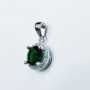 Pendentif en or blanc plaqué rhodium en argent sterling 925 avec gemmes multicolores
