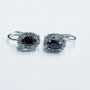 Boucles d'oreilles ovales en argent sterling 925 plaqué or blanc rhodié avec Gemmes multicolores
