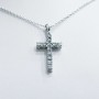 Cross pendant in white gold with diamonds 0.60 carat
