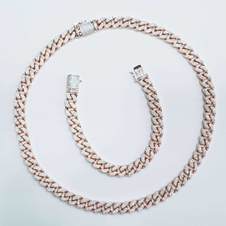 BRACCIALE e COLLANA GRUMETTE IN ARGENTO 925 RODIATO ORO